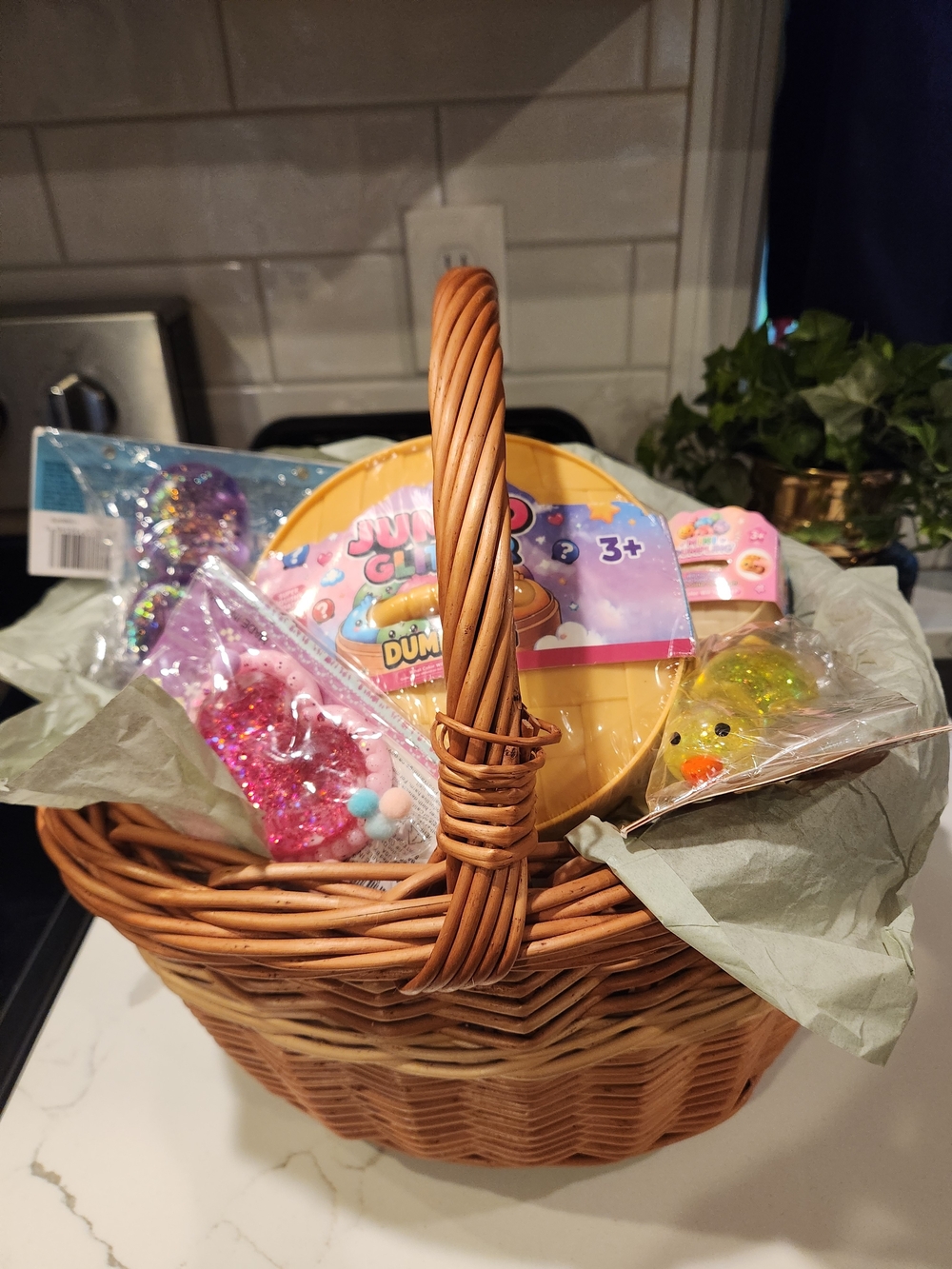 Assorted Glitter Themed Squishy Gift Basket